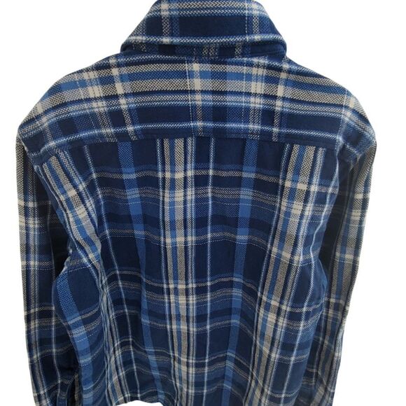 NWT GAP cotton twill button down shirt in blue & white plaid size medium - Picture 4 of 11